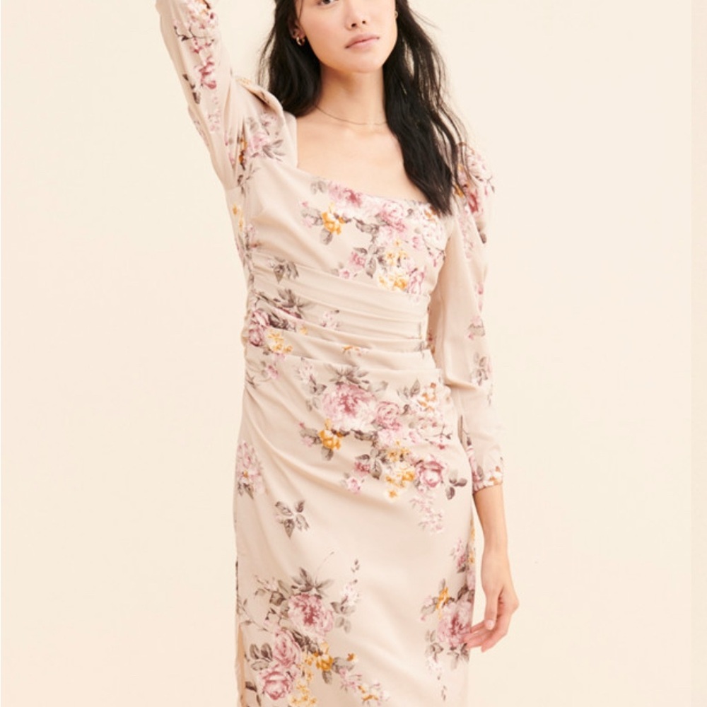 Astr Pink Long Sleeve Sheath Dress for Wedding Guests